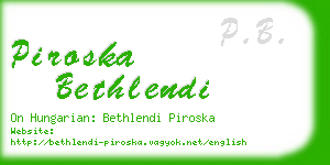 piroska bethlendi business card